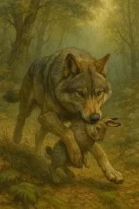 iberian wolf hunting rabbit